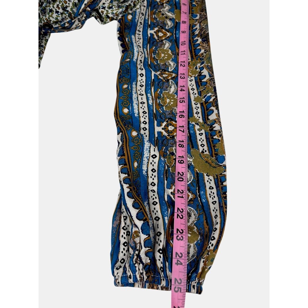 Free People Happy Feelings Maxi Dress Boho Prairie Floral Tassels Border Print S - Picture 12 of 16